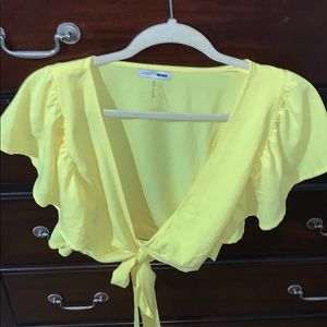 Yellow summer crop top